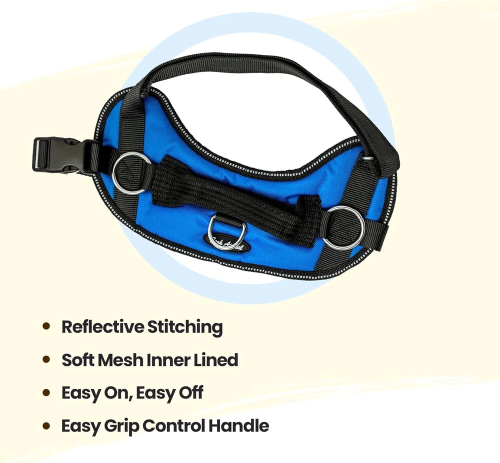 Dog Harness, No-Pull Pet Harness, Adjustable & Reflective, Soft-Padded No-Choke