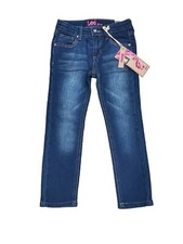  New Lee Girls Dark Wash Rhinestone Button Distressed Skinny Denim Jeans 5