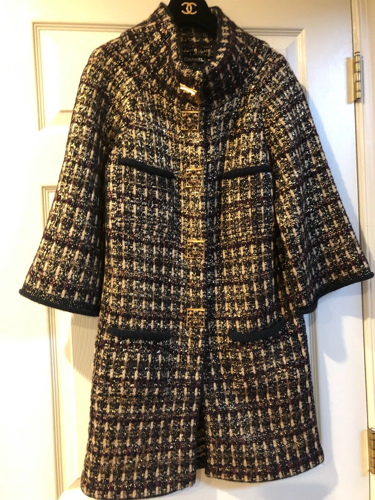 Chanel 11A NUOVO Paris Byzance ORO GIACCA MULTICOLORE GRIPOIX bottoni FR38 40 $10K