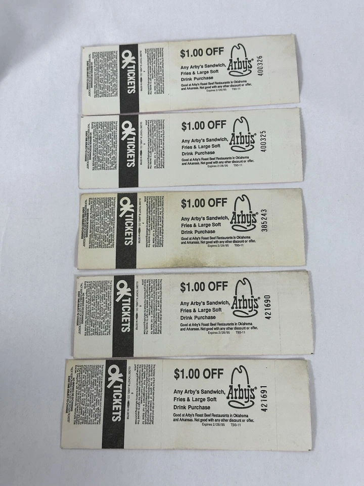 Brooks & Dunn 5 Un-Used Concert Tickets March 12,  1994 Lloyd Mobile Center OK - Image 2 of 2