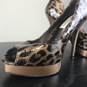 black leopard heels