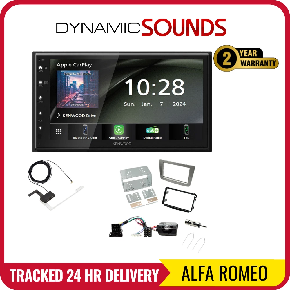 Sound-way 1 DIN / 2 DIN Radiopaneel Frame Autoradio, Antenne Adapter, Demontage Sleutels ondersteuning voor Alfa Romeo Mito