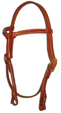 Western leather knotted browband bridle headstall quick change custom  H204