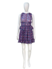 Ulla Johnson Women's Ruffle Floral Printed Multicolor Silk Short Mini Dress S 4