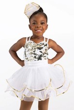 Dance Pre-Owned Costume Medium Child White Weissman 10164 Tap Jazz Dress up
