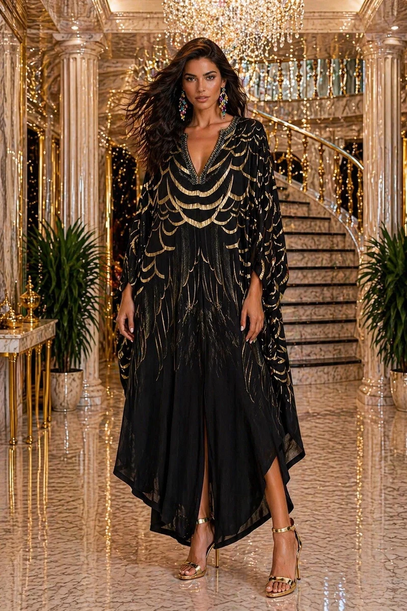 the devil in evening dress Aveline White Sleeveless Lace Maxi Kaftan Dress