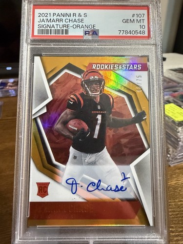 2021 Panini Rookie & Stars Orange Rookie Autograph Auto #46/75 PSA 10 Bengals