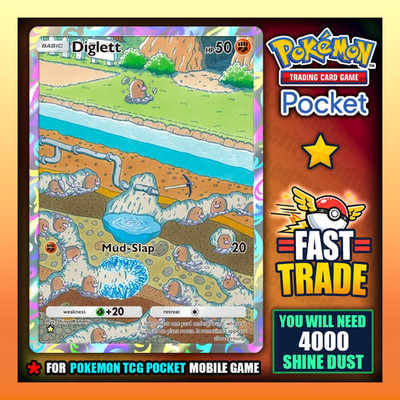 Pokemon TCG Pocket - Diglett - Full Art ⭐ Genetic Apex - English - Fast Trade ✅