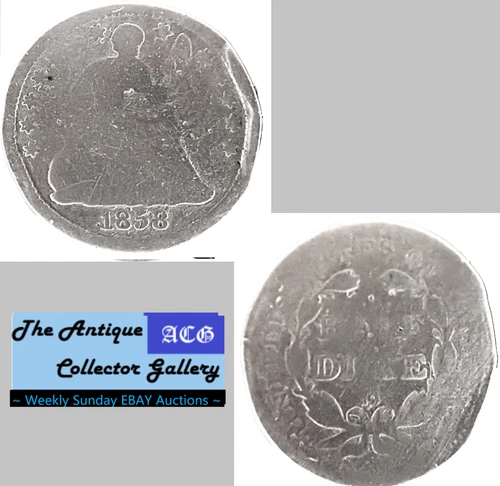 Silver 1858 O US New Orleans Mint Seated Liberty Half Dime🪙Type 2🪙