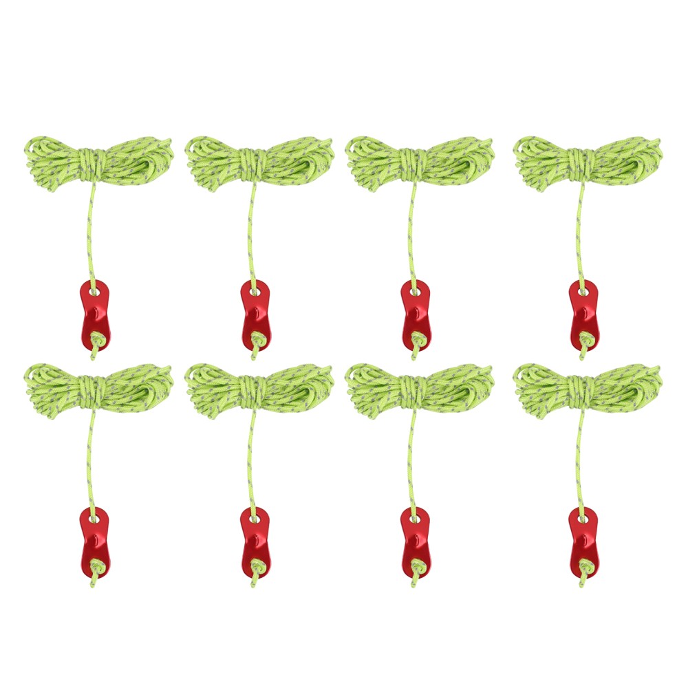  8pcs Reflective Tent Guylines Cord: 4m Rope Tie Down For Camping Canopy Outdoor