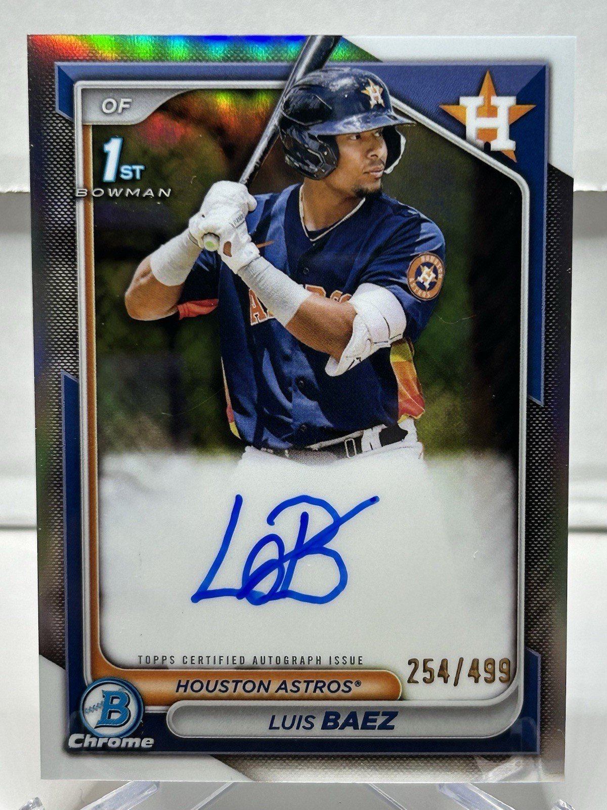 Luis Baez - 2024 Bowman Chrome 1st Refractor (RC) Auto🔥Astros🔥/499
