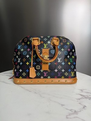 LOUIS VUITTON Alma GM Multicolor Murakami Black Large LV Tote Bag