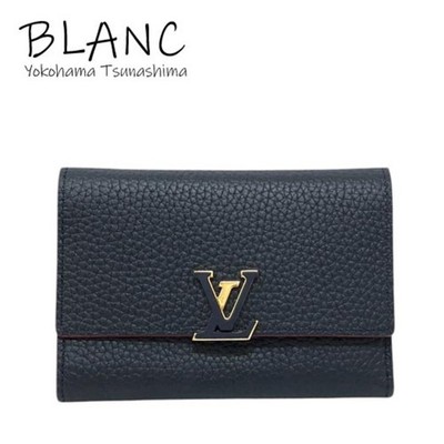 Louis Vuitton Portefeuille Capucines Compact Tri fold Wallet Trianon Marine Roug