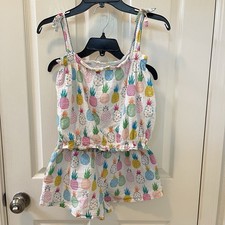 Lucky Jade Metallic Pineapple Cami Tank and Shorts 2-Pc Set Girls Size 10