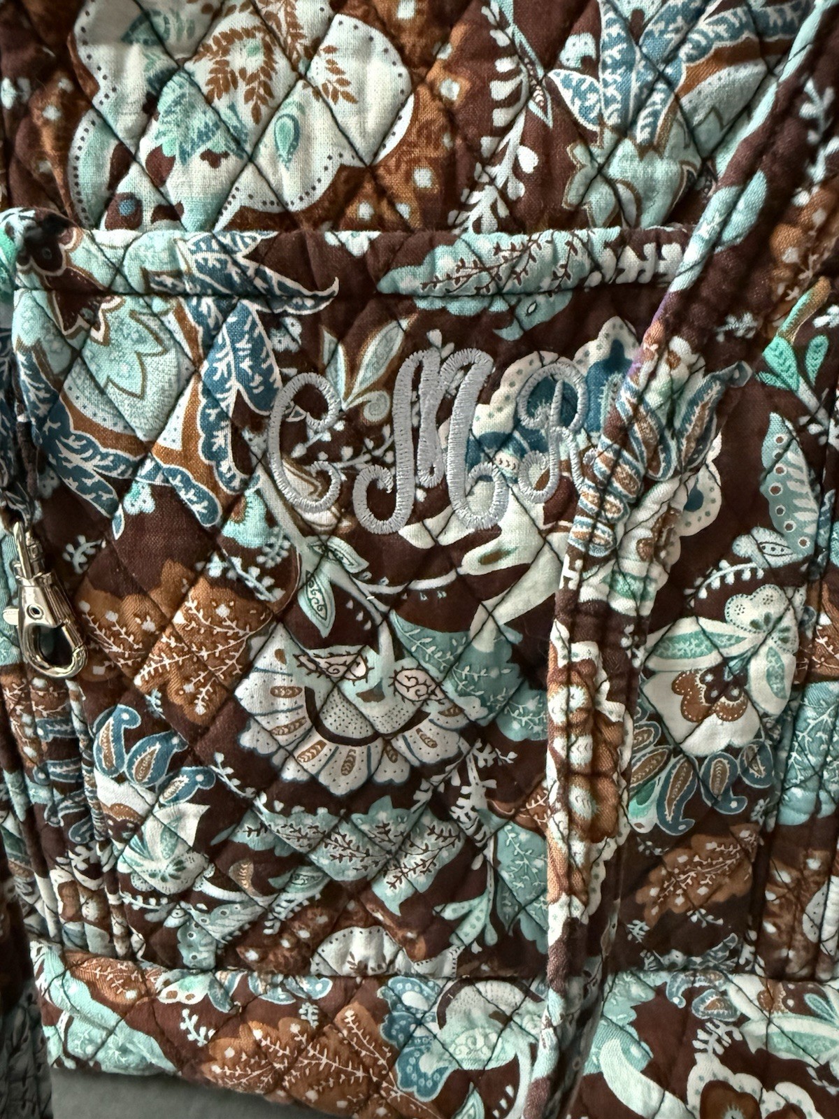 Vera Bradley Java Blue Drawstring Bag Tote Quilte… - image 4