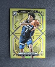 2020-21 Panini Obsidian - Jaden McDaniels #172 Electric Etch Yellow Flood (RC)