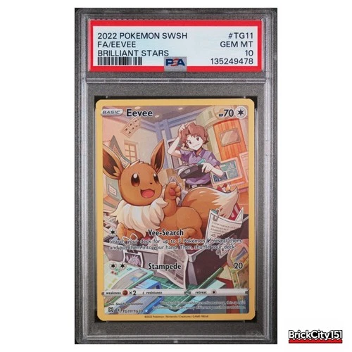 2022 POKEMON SWORD & SHIELD BRILLIANT STARS #TG11 FULL ART/EEVEE PSA 10