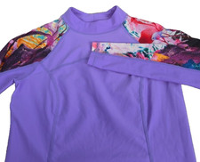 prAna Womens Purple Multi L/S Rash Guard Sz Small Sun SPF Beach Surf Water Sport