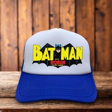 Gorra de béisbol Batman Boy Wonder para hombre camionero azul con logotipo de cómic de los años 60