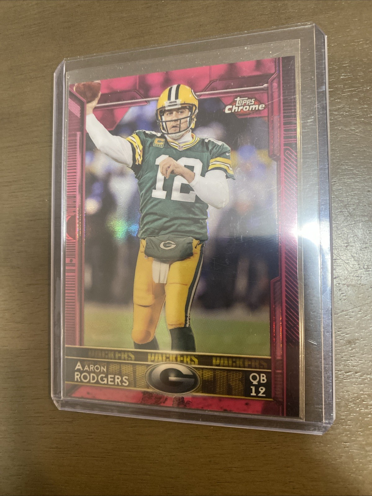 Aaron Rodgers 2015 Topps Chrome Pink Refractor /399 Green Bay Packers