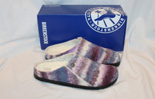 BIRKENSTOCK ZERMATT STRIPE SHEARLING SUEDE CLOGS NEW MAUVE PURPLE EU 38 NARROW