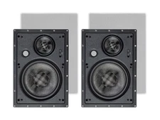 Monoprice 3-Way Carbon Fiber In Wall Speakers - 8 Inch (Pair) W/ Magnetic Grille