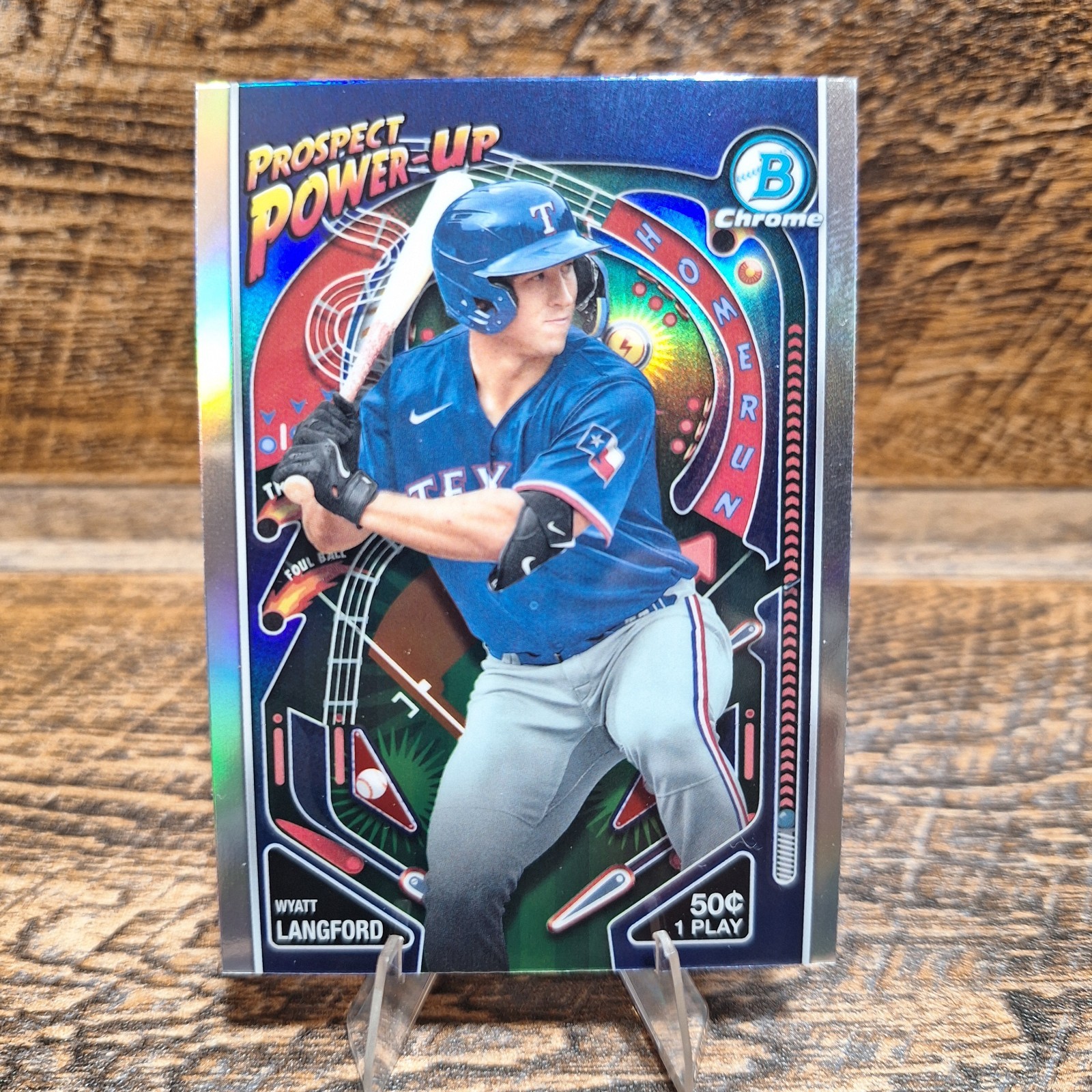 2024 Bowman Prospect Power-Up #PP-3 Wyatt Langford Texas Rangers