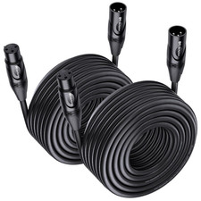 2-Pack Premium Long XLR to XLR Cables - 50Ft, Male to Female Microphone Cable, O