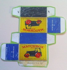 Template for Repro Box Matchbox 1-75 No. 01 Diesel Road Roller New