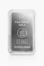 Lingotto argento 1 oz argento 999,9 Heimerle e Meule in capsula