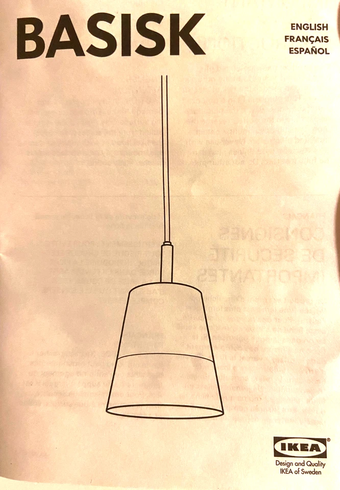 IKEA BASISK HANGING LIGHT PENDANTS WHITE GLASS NO WIRING PLUG IN SET OF 2 - Image 4 of 4