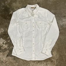 Wrangler Pearl Snap Shirt Women  s Size Small White Long Sleeve Western Wear