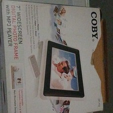 Coby DP-772 7" TFT 16:9 Digital Photo Frame USB MP3 Speakers Remote Black