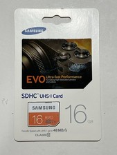 New Samsung 16GB EVO UHS-I SDHC U1 Memory Card Class 10 MB-SP16D/AM