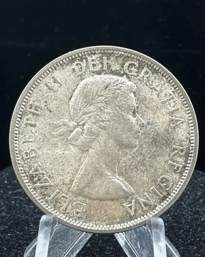 Canada 1958 Silver Dollar British Columbia Centennial Queen Elizabeth II Coin