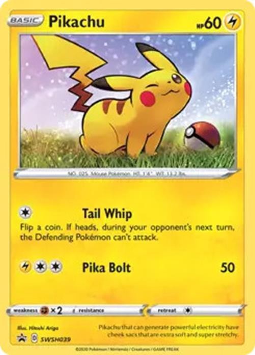 Pikachu - SWSH039 - Pokemon Sword & Shield Promo General Mills Holo NM