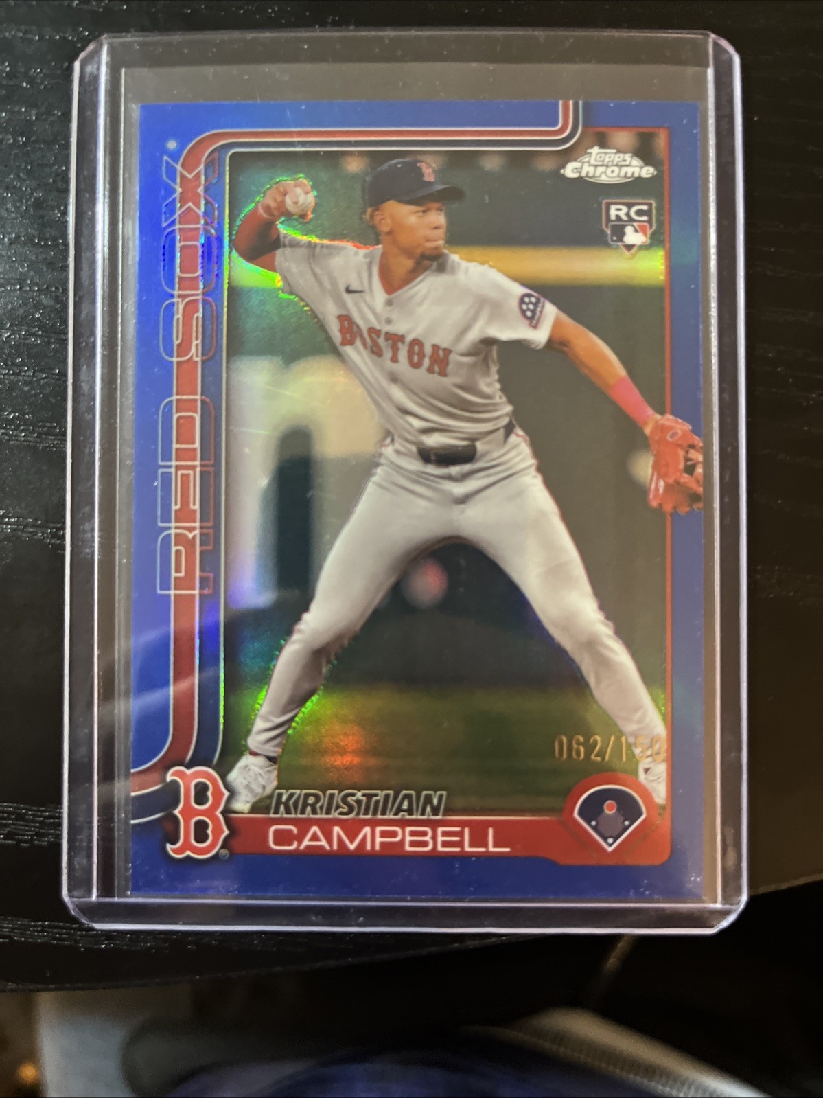 2025 Topps Chrome - Kristian Campbell #171 Blue Refractor 62/150 (RC)