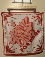 Drink One for Dane Dutch Brothers Coffee Bandana ALS Awareness Scarf Red White