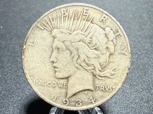 1934 D Peace Dollar $1 - 90% Silver - VF Very Fine CLOSED D MM! RPM