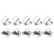 100Pack 10mmx7mm Shoelace End Clips Copper Elastic Shoe Laces Clip Glossy Silver