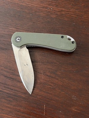 CIVIVI Knives Elementum Flipper Knife 2.96'' Green Handle Excellent Blade Edge