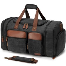 Canvas Duffle Bag for Travel 50L Expandable, Dark Grey