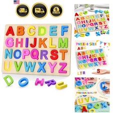 Wooden Alphabet Puzzles for Toddlers ABC Shape Learning Toys Gift for Kids