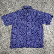 Vintage Grateful Dead 90s 1995 Mens 100 Silk Button Up Hawaiian Shirt No Sz Tag