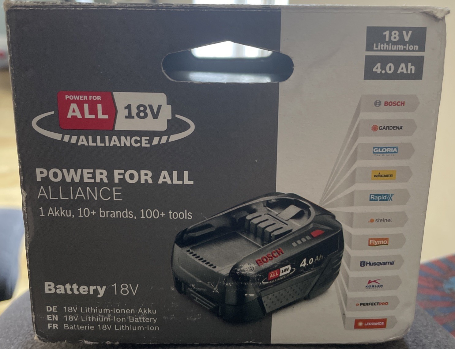 Bosch 4.0Ah Battery PBA 18V W-C 18 Volt Lithium-ion 1600A011T8