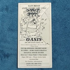 Dance Cave Rave Flyer, A5 ish, Acid House Club Rave Flyers
