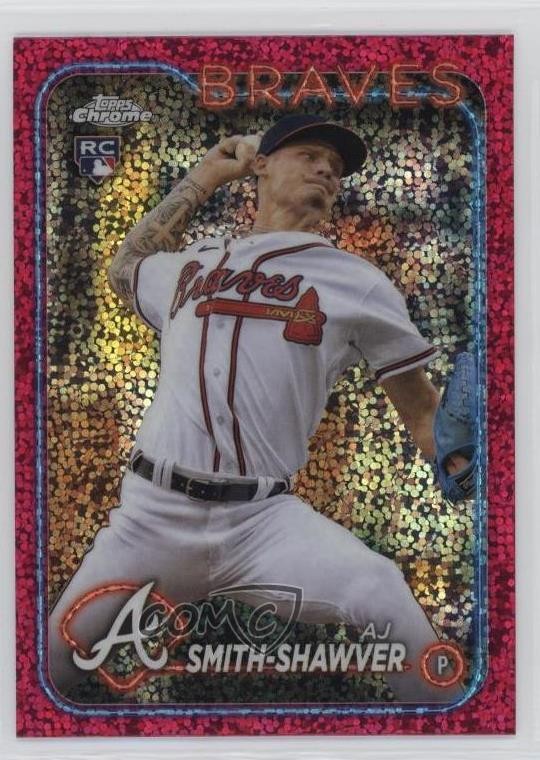 2024 Topps Chrome Magenta Speckle Refractor /350 AJ Smith-Shawver #19 14sd