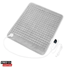 Luxurious Electric Heating Pad – 20'' x 24'' with Automatic Shut-Off & Moist ...