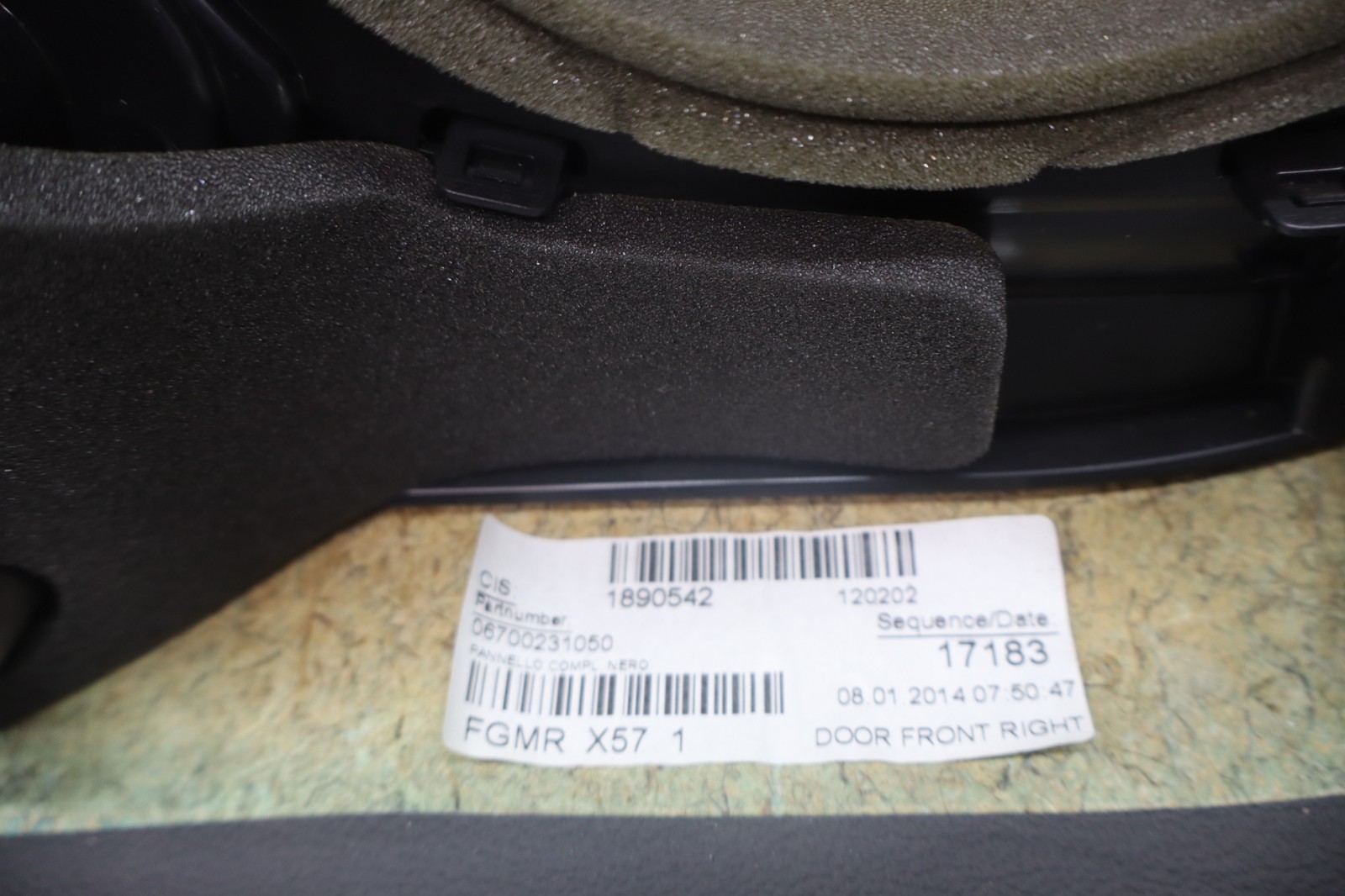 14-17 Maserati Ghibli Front Right Side Interior Door Trim Panel Assembly Oem