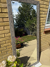 Grey Wood Framed Rectangular Wall Mirror 165 x 75cm Vertical/Horizontal